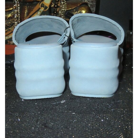 No Boundaries NOBO Pastel Blue Vegan Leather Platform Slides Sandals size 6 - Picture 4 of 10